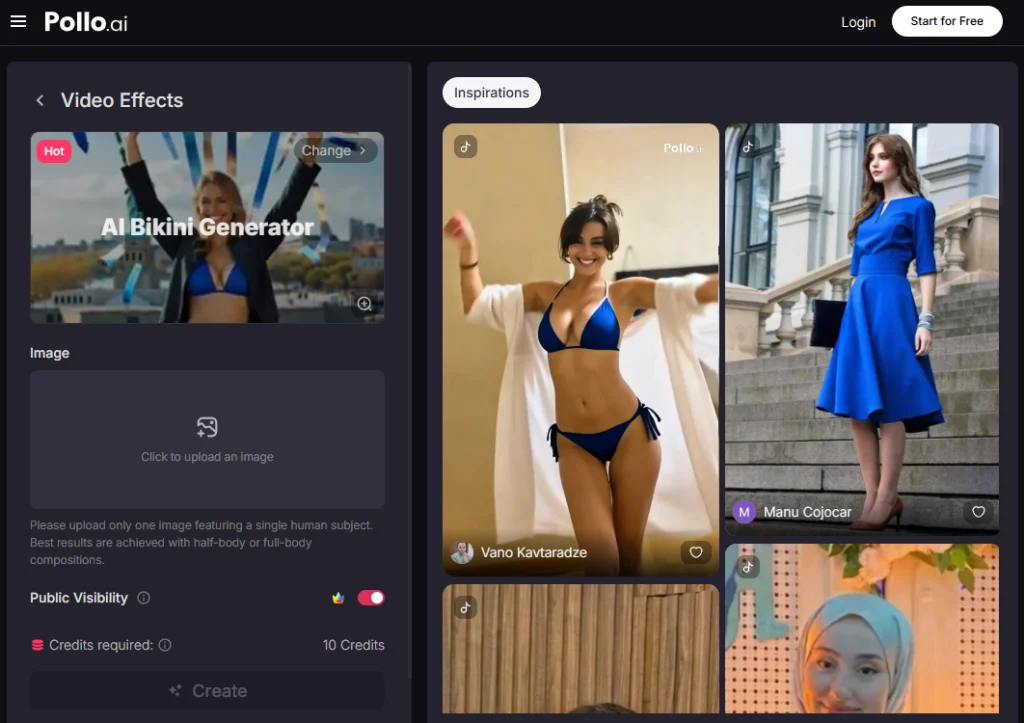 vídeo de biquíni de IA