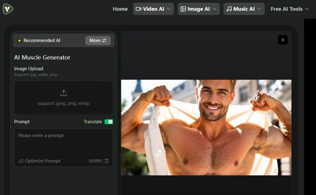 ai muscle video generator