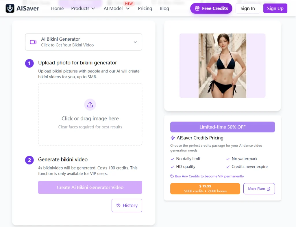 essayage de bikini, vidéo de bikini IA