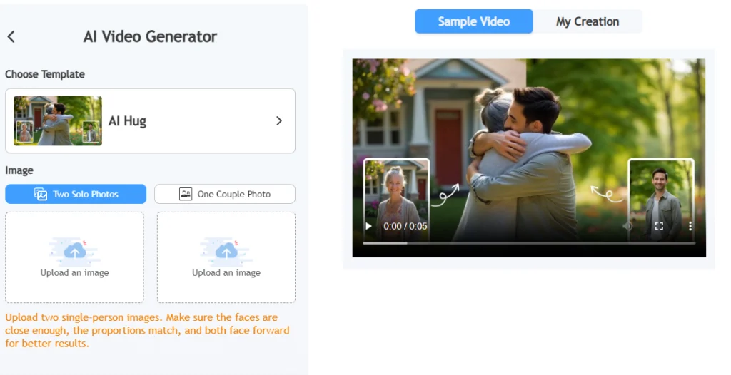 ai hug video generator free, free ai hugging video