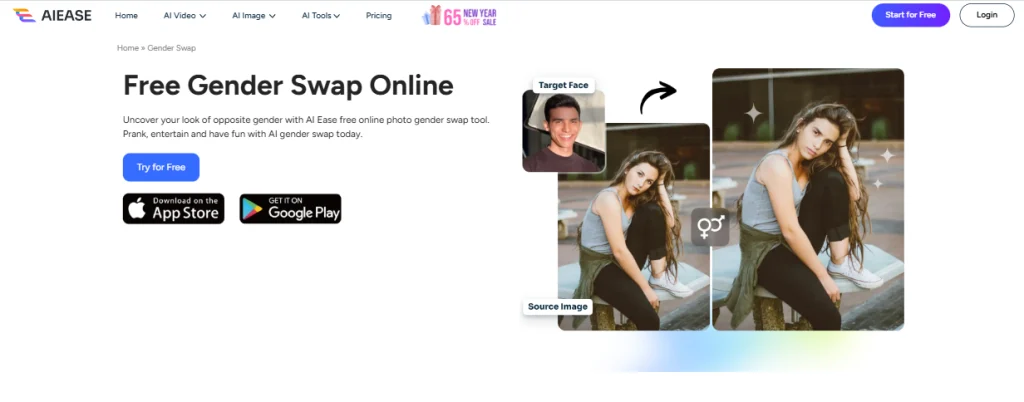 ai gender swap generator aiease