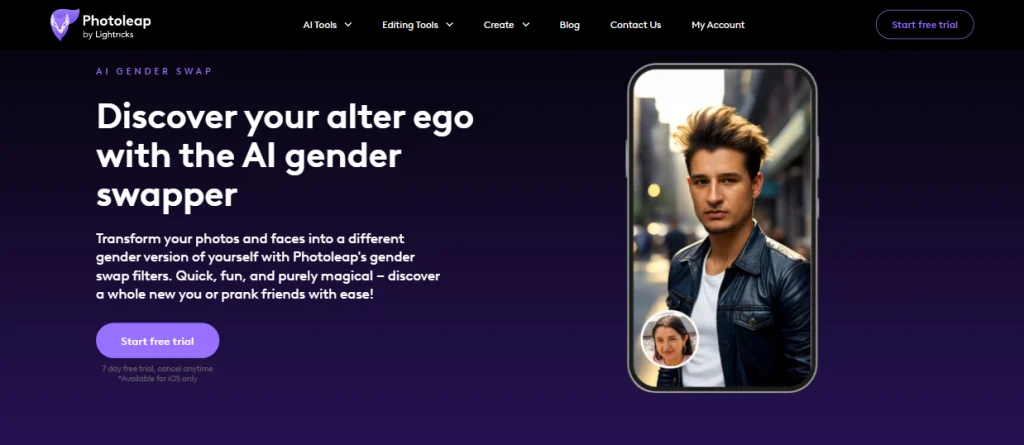ai gender swap generator photoleap