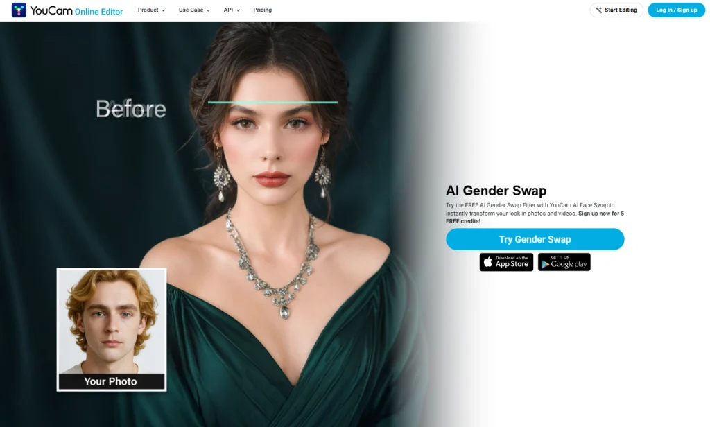 ai gender swap generator youcam