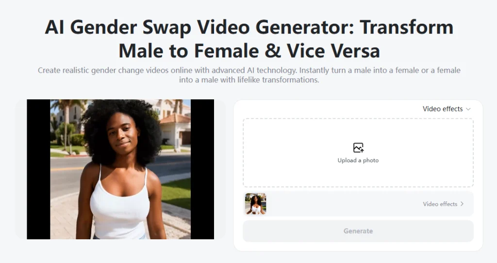 AI 사진 성별 바꾸기, AI 비디오 성별 바꾸기 생성기
