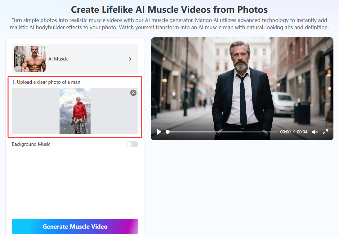 wideo z mięśniami AI