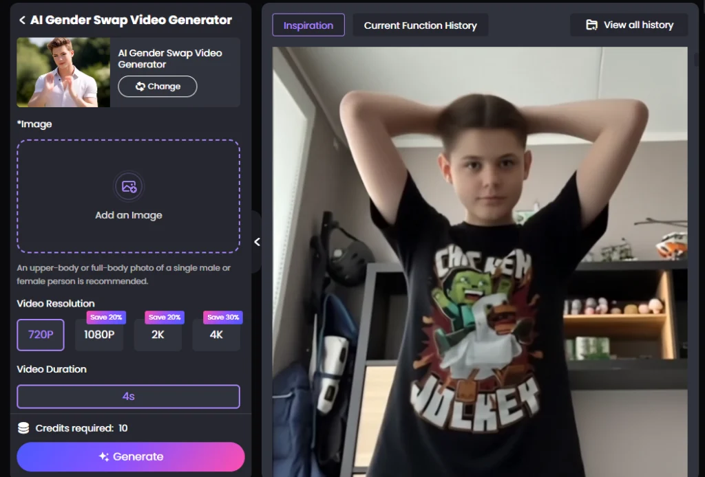 AI 사진 성별 바꾸기, AI 비디오 성별 바꾸기 생성기