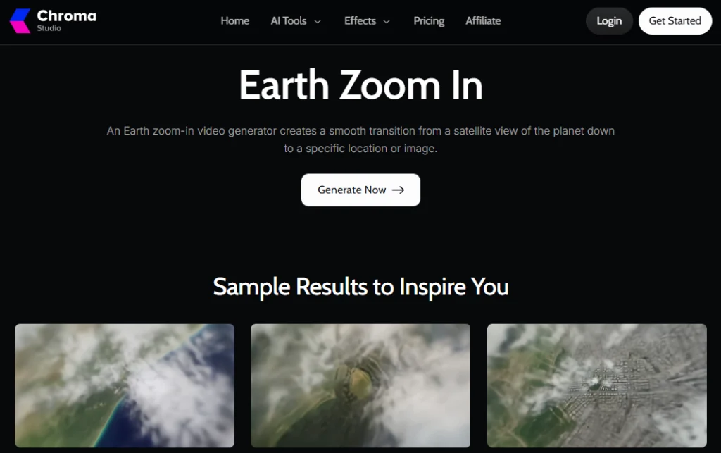 animacja powiększania Ziemi