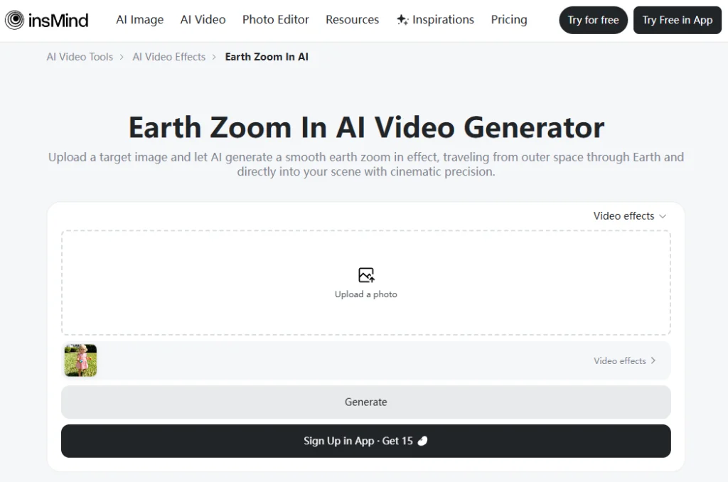 animacja powiększania Ziemi