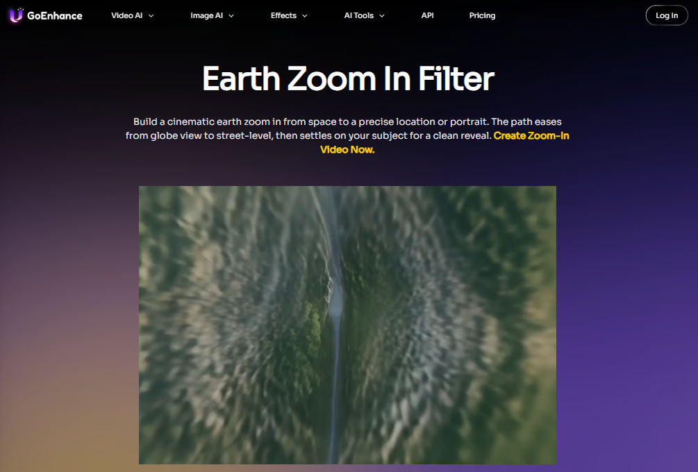 generator wideo z powiększeniem Ziemi