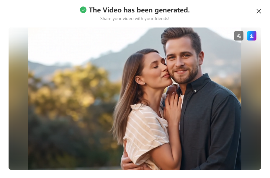 generate cheek kiss video