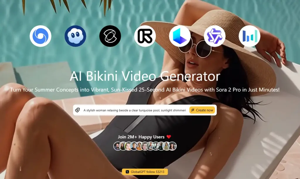 globalgpt AI tvůrce videí v bikinách