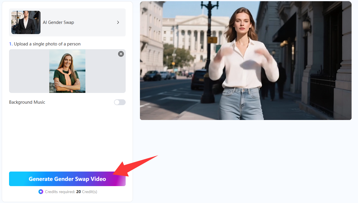 AI 사진 성별 바꾸기, AI 비디오 성별 바꾸기 생성기