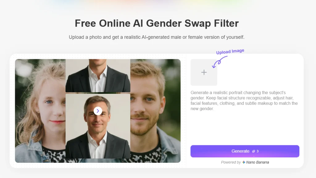 AI 성별 전환 비디오 생성기, AI가 생성한 성별 전환