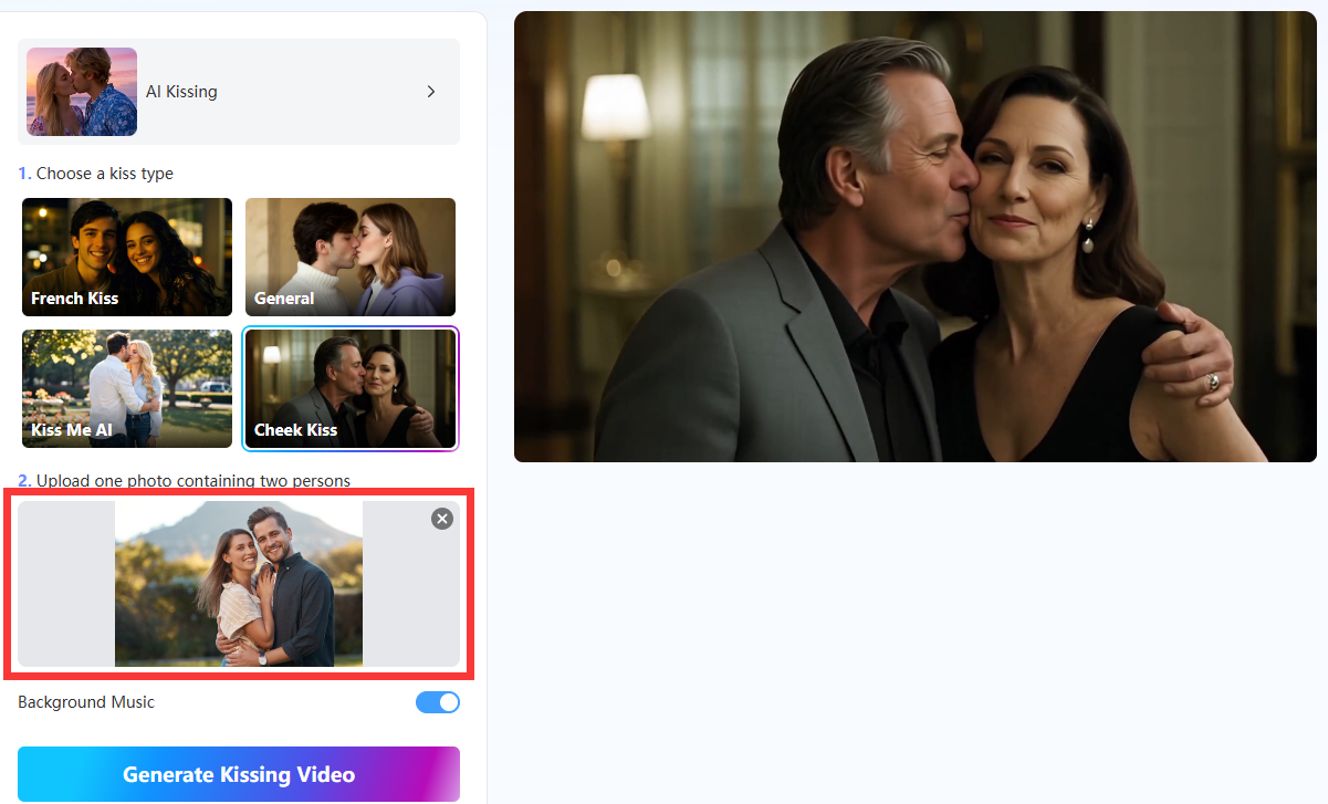 upload a photo containint two persons