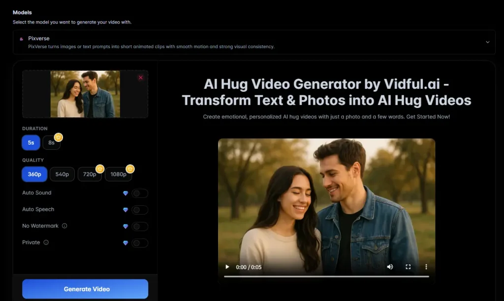 vidful.ai hug video maker