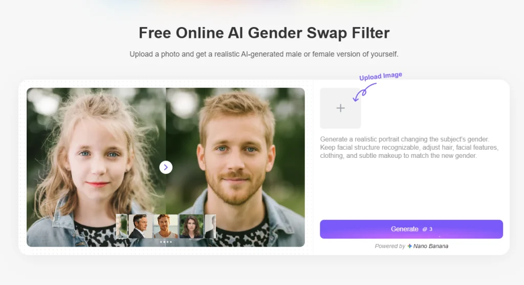 zamjena spolova putem umjetne inteligencije besplatno online