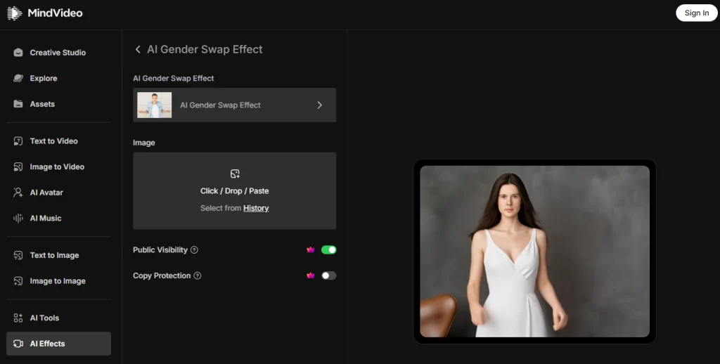 zamjena spolova putem umjetne inteligencije besplatno online