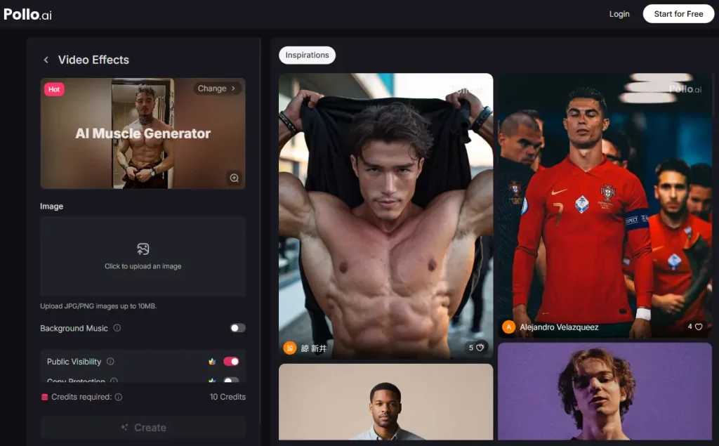 ai muscle video generator