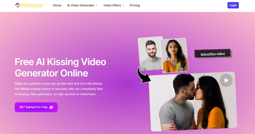 crear un clip corto de beso