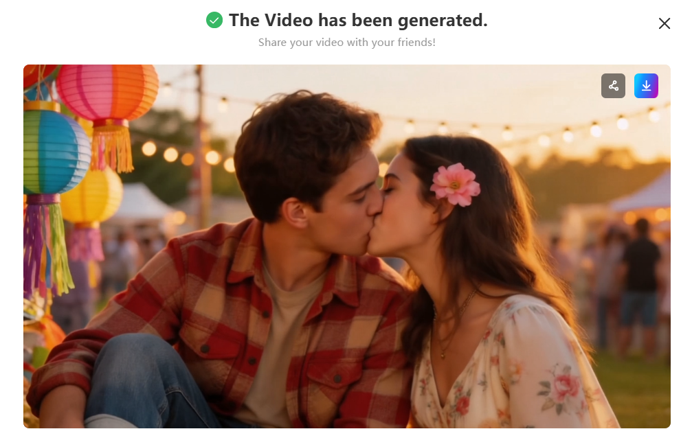 crear videos de besos con IA