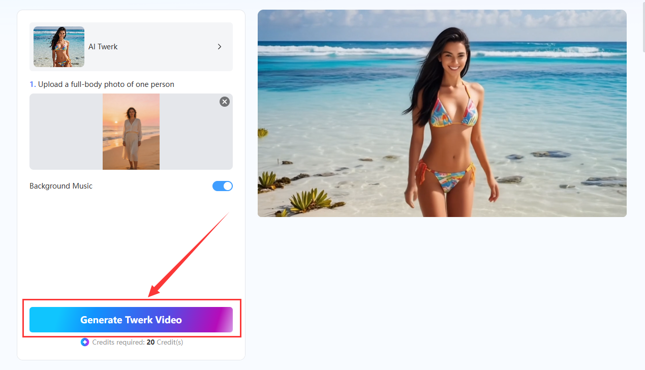 generate twerk video button