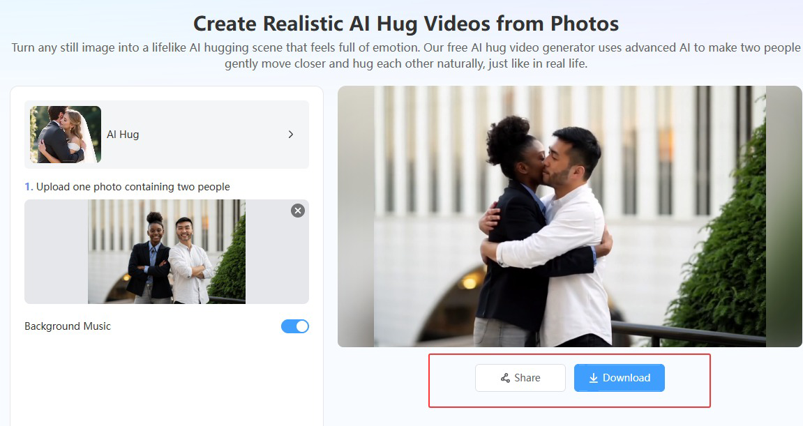 hug ai generator, ai hug from photo