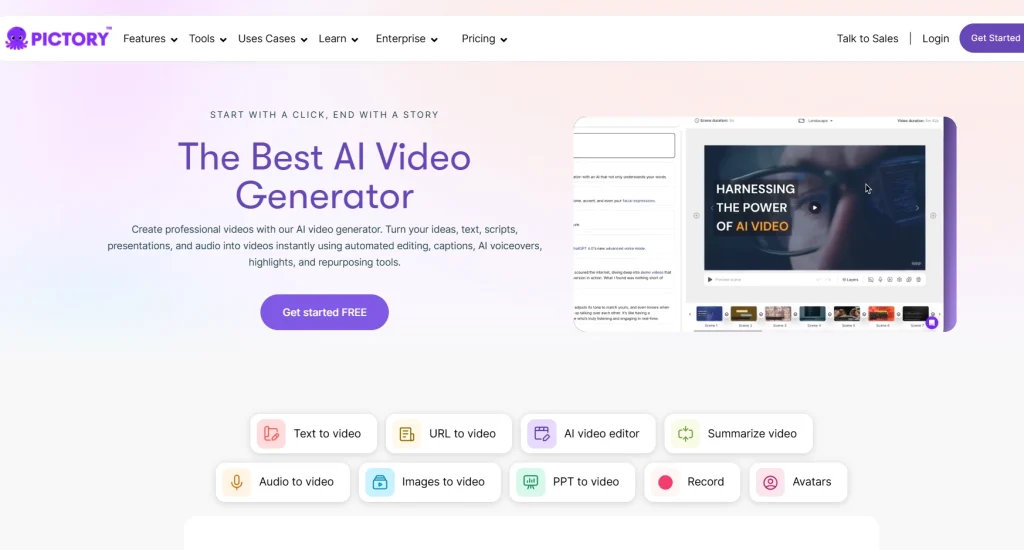 pictory ai video maker free