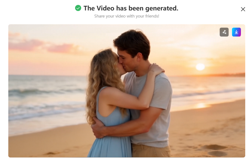 Condividi e scarica il tuo video dell'abbraccio