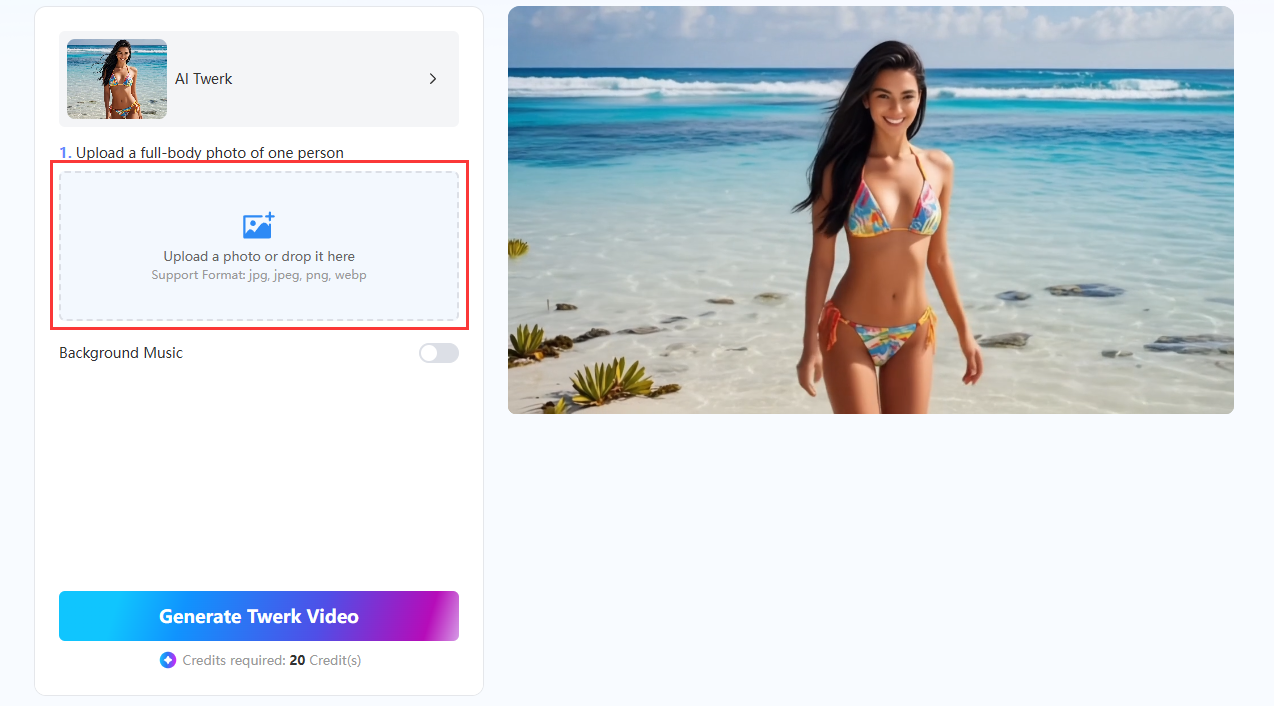 upload a photo of single person