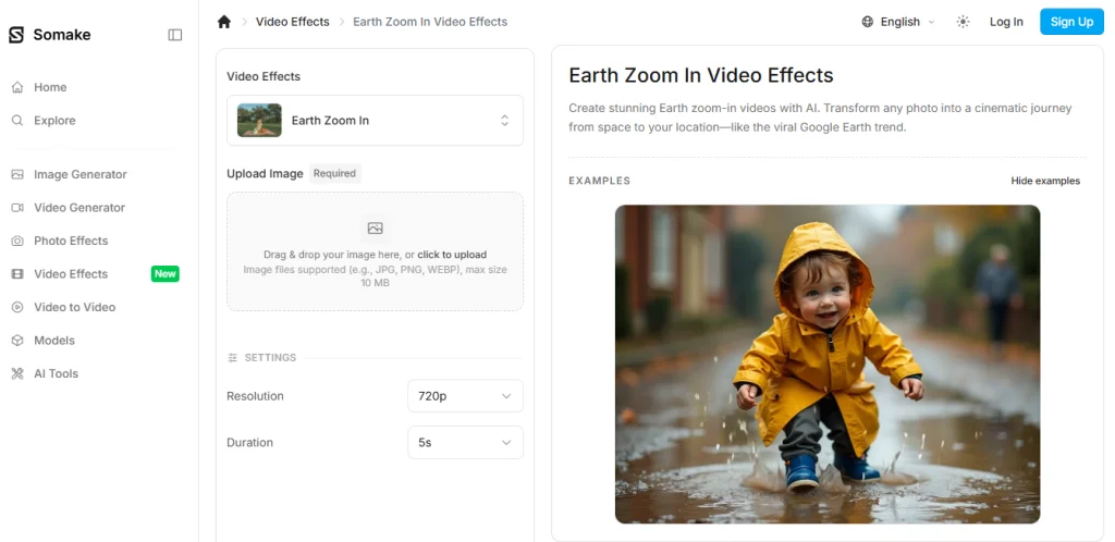 ai earth zoom in video