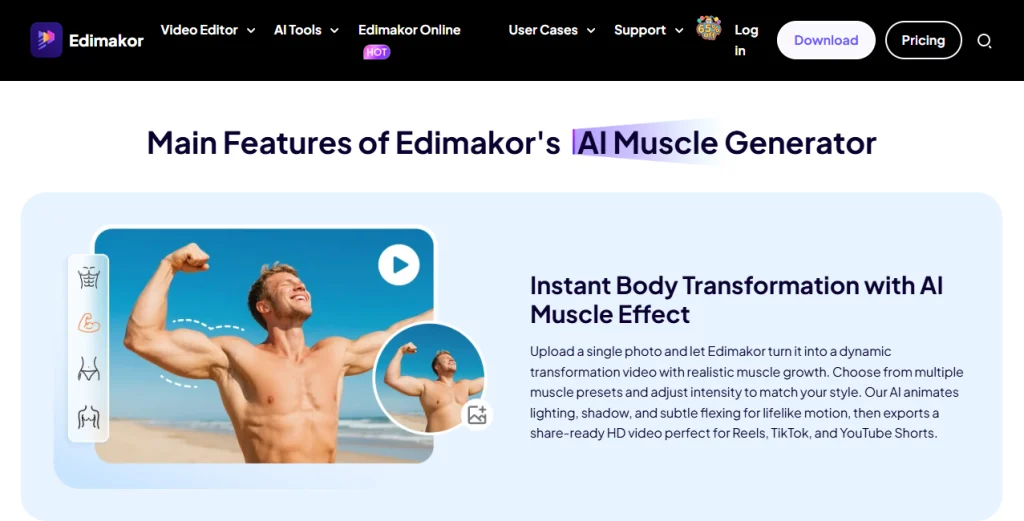 ai muscle video maker imageover edimakor